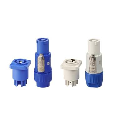 Imagem de ZBLZGP Conector Powercon plugue NAC3FCA NAC3FCB soquete NAC3MPA cabo CA 20A 250V adaptador de alimentação para luz de palco LED Scre (1 pacote azul + 1 pacote cinza)