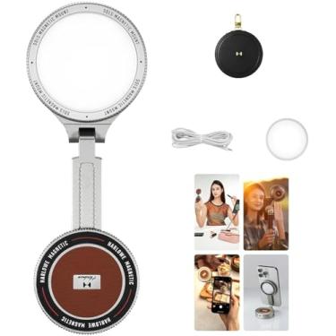 Imagem de Harlowe Luz magnética para selfie Sol 5 com espelho, compatível com iPhone MagSafe bicolor 2700K-6500K, luz de vídeo portátil para celular, recarregável, kit de viagem para foto e vídeo