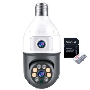 Imagem de Câmera de Segurança IP 360 Dupla lente imagem 1080 Full Hd Wifi infra 