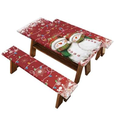 Imagem de Yuresuaet Capa de mesa de piquenique com lanterna vermelha, impermeável, à prova de vento, conjunto de 3 peças, capas para mesa e cadeira, presentes para amigos e família, decorações de Natal tamanho