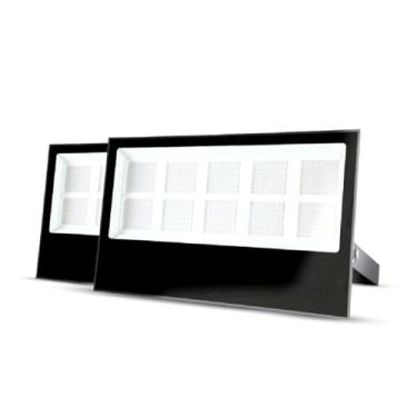 Imagem de Kit 2 Refletor Led Slim Externo 500w 6500k Branco Frio Ip65 110v/220v Bivolt Preto Cod: ALUT010042-2 Alut By Avant