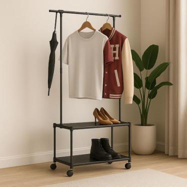 Imagem de Arara De Roupas Multiuso Sapateira 2 Prateleiras Reforçadas