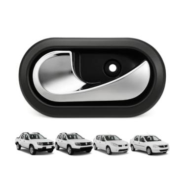 Imagem de Maçaneta interna cromada esquerda Oroch 2015 a 2021 / Sandero 2007 a 2014 / Logan 2007 2008 2009 2010 2011 2012 2013 / Duster 2011 2012 2013 2014 2015 2016 2017 2018 2019 2020 2021 puxador gatilho