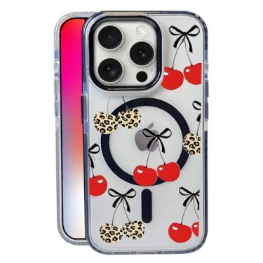 Imagem de Capa Leopard Cherry para iPhone 13 Pro, compatível com MagSafe, capa fosca macia e fina, à prova de choque, antiimpressões digitais, antiamarelamento, antiarranhões, capa magnética para Apple