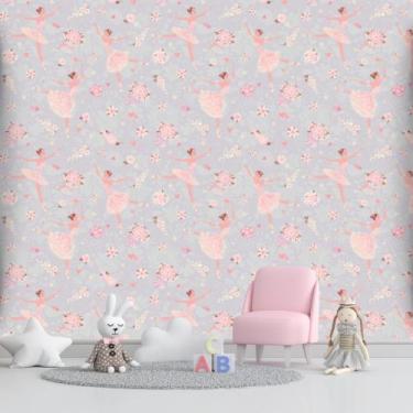 Imagem de Papel de Parede Adesivo Autocolante Decorativo Bailarina Lilás 10 METR