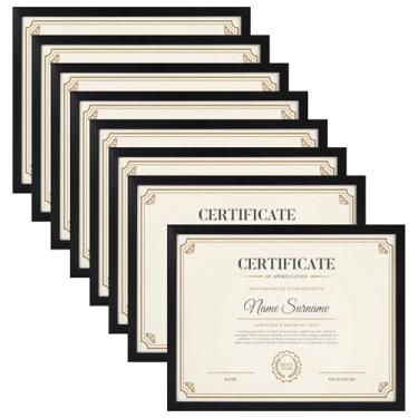 Imagem de Wtrgas Conjunto de molduras pretas de 21 x 28 cm, moldura de 21 x 27 cm para exibição de certificado de prêmio e diploma na parede ou na mesa