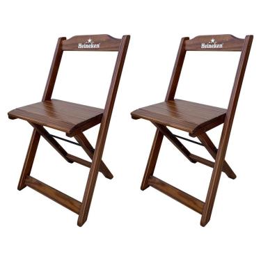 Imagem de Kit 2 Cadeiras Dobráveis Madeira Personalizada Hei Imbuia Marrom