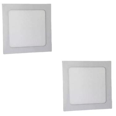 Imagem de Kit 2 Painel Led Quadrado Embutir 12w 3000k Bivolt Foxlux