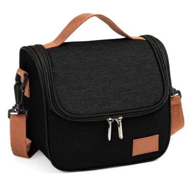 Imagem de Bolsa Térmica Lancheira para Refeições, Alça de Ombro Ajustável, Design Premium, Disponível em Preto, Azul e Cinza (Preto)