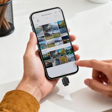 Imagem de Leitor de cartão micro SD tipo C com chaveiro, leitor de memória USB C para TF/Micro SD/SDHC/SDXC OTG, adaptador de leitor de cartão tipo C compatível com MacBook, Windows, Lixus, Samsung Galaxy