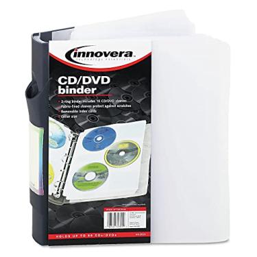 Imagem de Innovera 39300 CD/DVD de três argolas recarregável para 90 discos azul meia-noite/claro