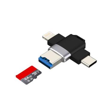 Imagem de Leitor de cartão micro SD para iPhone 14 15 16 17 Pro USB Lightning USB C para adaptador TF câmera digital cartão de memória transferência de dados PC Android computador porta conversor para Apple