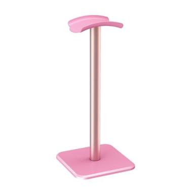 Imagem de Fockety Suporte para Fone de Ouvido, ABS Resistente e Suporte de Mesa de Metal Com Apoio de Cabeça de Borracha TPU Flexível, para Fones de Ouvido e Controladores de Jogos Em Estúdio de (Rósea)