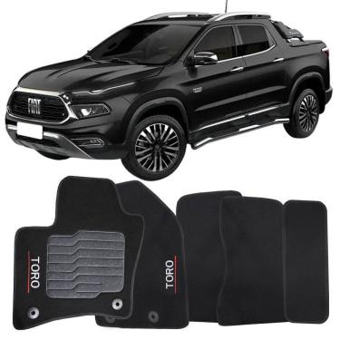 Imagem de Tapete Carpete Toro 2016 à 2025 Preto Logo Bordado Jogo 5 Peças Personalizado Automotivo