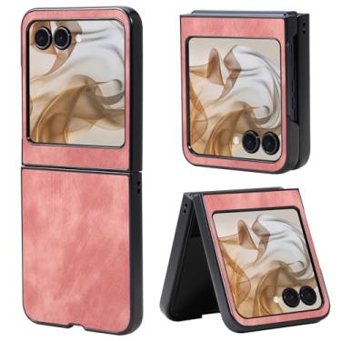 Imagem de Fourmor Capa para Motorola Razr 2025/Razr 2024 - Capa protetora de couro PU vintage à prova de choque | Cobertura total | Design leve e antiimpressões digitais