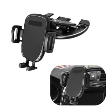 Imagem de NYTKL Suporte de celular para carro, suporte de celular giratório de 360° para compartimento de CD, suporte automático de telefone magnético ou com liberação de um botão, suporte para smartphone com