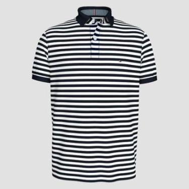 Imagem de Camisa Polo Tommy Hilfiger 1985 Regular Fit Listrada Azul-Masculino