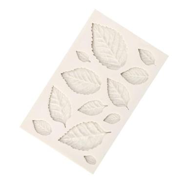 Imagem de Mingzhe Molde de Bolo de Fondant de Folhas de Silicone 3D, Ferramenta de Decoração de Molde de Açúcar Criativo DIY, Molde de Cupcake de Chocolate Com Padrão de Folhas Bege para Bolos de