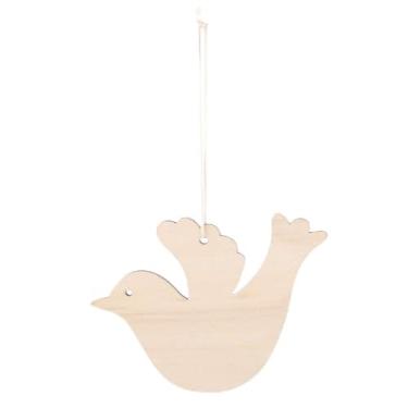 Imagem de Pingentes de decoração de suspensão de madeira suave polido lindamente moldado decorações de férias de Natal para festas Famílias projetos de artesanato 50 peças enfeites de (Aves (pacote de 50))