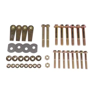 Imagem de Kit de parafusos de braço de controle compatível com Jeep Wrangler TJ LJ 1997-2006, dianteiro e traseiro, com exclusão de parafuso de came e porcas de bandeira, ferragens de grau 10,9 zincado, RO-0034