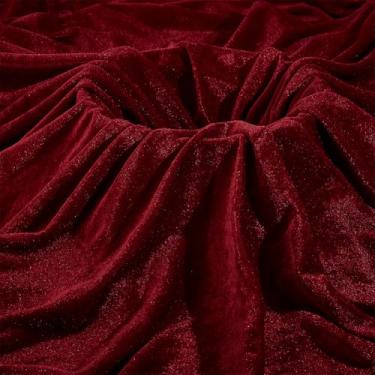 Imagem de NBEADS Tecido de poliéster de 78 polegadas, material leve 153 cm de largura tecido macio para artesanato faça você mesmo, costura, fantasia, vestuário, estofamento, vermelho escuro