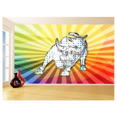 Imagem de Papel De Parede 3D Animais Pop Art Touro Bull 3,5M Pxa180 - Você Decor