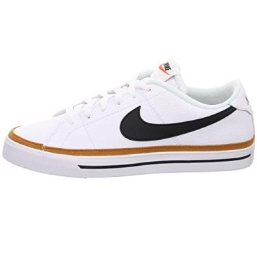Imagem de Nike Tênis masculino de ginástica Court Legacy, Branco, preto, Ochre no deserto, marrom claro, 10.5