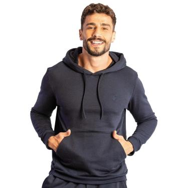 Imagem de Moletom Sergio K Masculino Hoodie Uni Color Azul Marinho-Masculino