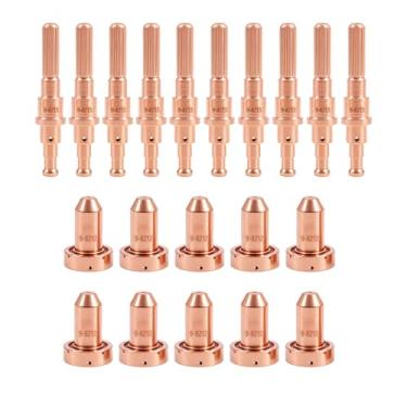 Imagem de CZlewan 10 peças 9-8212 ponta de bocal 100A 10 peças 9-8215 eletrodo para Thermal Dynamics SL60/SL100 consumíveis de tocha cortador de plasma