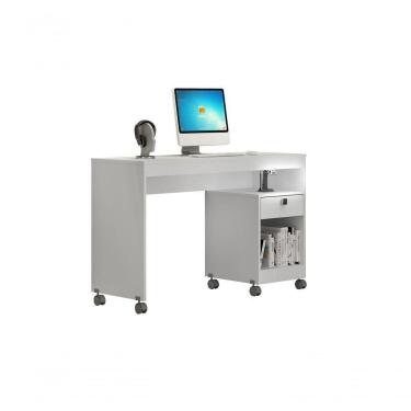 Imagem de Mesa Para Computador 01 Gaveta Com Rodizio Giga Valdemoveis Branco