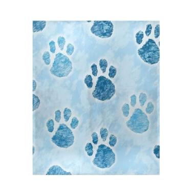 Imagem de Blueangle Cobertor com estampa de pata de cachorro super macio e quente, 127 x 152 cm, leve para todas as estações, cobertor aconchegante para cama, sofá, sofá, fácil de cuidar (135)