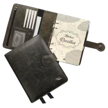 Imagem de Agenda Minhas Receitas Couro 168-R Personalizada Raffai Couros (Verde Retrô)