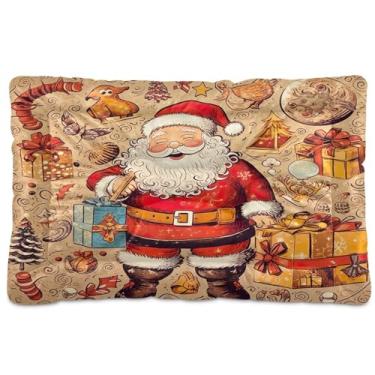 Imagem de SEHANY Cama de Natal para cães e gatos com fundo antiderrapante, cama de canil, colchão macio para animais de estimação, lavável para cães pequenos, médios e grandes, gatos, 45,7 x 61 cm