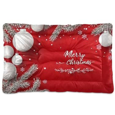 Imagem de SEHANY Cama de Natal para cães e gatos com fundo antiderrapante, cama de canil, colchão macio para animais de estimação, lavável para cães pequenos, médios e grandes, gatos, 45,7 x 61 cm