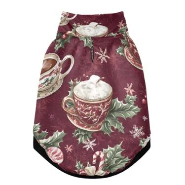 Imagem de SEHANY Casaco de Natal de gengibre para cães pequenos, superquente à prova de vento, jaqueta de inverno macia e aconchegante para animais de estimação para clima frio na neve com coleira para animais