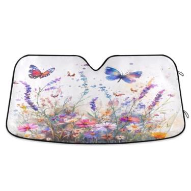 Imagem de ATTX Para-brisa Flower Car Para-brisa 144.8 cm x 80.0 cm Escudo Solar Universal com Proteção UV, Auto Dobrável Persiana Frontal para Sedans SUVs Caminhões #580