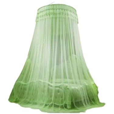 Imagem de Mosquiteiro de Teto Casal e Queen Gigante com Abertura Lateral – Modelo Indiano, Universal e Elegante em Renda Pérola(verde)