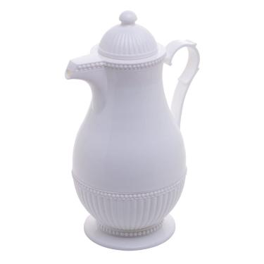 Imagem de Garrafa Térmica de Plástico para Café/Chá Vintage Branca 1 Litro Lyor