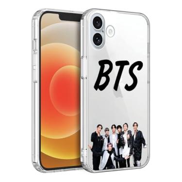 Imagem de WWDIYHOUSE Capa compatível com iPhone 17, capa transparente de TPU macio à prova de choque e design exclusivo para homens/mulheres/meninas/meninos (Fashion-BTS-4)