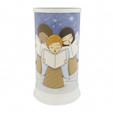 Imagem de Luminária Hug Coral de Anjinhos, Decorativa de Natal, Polietileno, 24,5 x 14 cm, 110V/220V, Tema Natalino