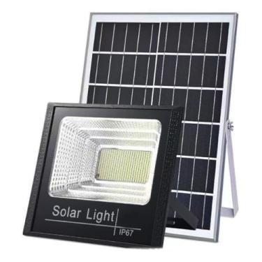 Imagem de HYZHANHONG Projetores Solares LED 300W, Luz de Rua Exterior IP67 à Prova de Água com Controlo Remoto, Iluminação de Segurança para Quintal, Jardim, Calha, Piscina, Caminhos