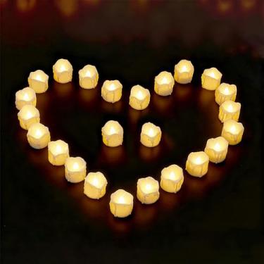 Imagem de Kit 24 Decorativa de Led, Velas Decorativas, Velas, Cor Branca, Luz Do Led Amarela, para Diversos Festivais, Casamento Festa Romântica Bateria Inclusa