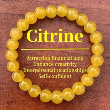 Imagem de Pulseira de atração feminina masculina pedra natural olho de tigre joias feitas à mão cristais elásticos pedras curativas presente de amizade Natal, Medium, Latão, Sem Pedra Preciosa