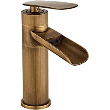 Imagem de YYBOES Torneira de pia de banheiro torneiras de banheiro alça única torneira de banheiro torneira de banheiro retrô torneira de pia de banheiro torneira preta torneira de banheiro furo único