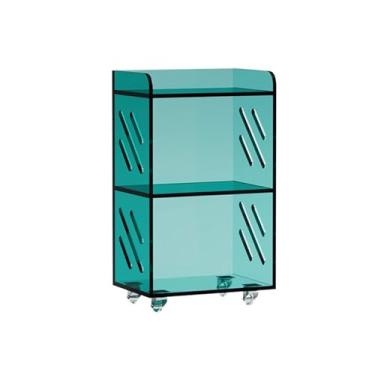 Imagem de Suporte para armazenamento de CDs Carrinho móvel para armazenamento de CDs e discos vinil em acrílico, ideal para sofá ou como lateral mesa