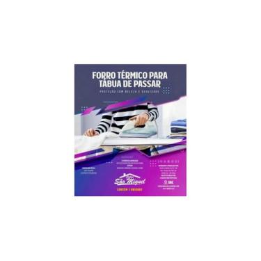 Imagem de Forro Térmico para Tábua de Passar, 110x35cm, 50% Algodão 50% Poliéster, com Espuma, Superfície Aluminizada