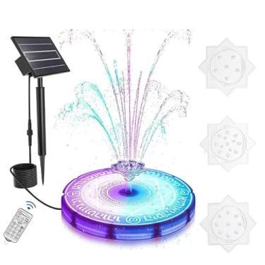 Imagem de Luz de Fontana Solar com Controle Remoto LED Fontes Banhos Pássaros Solares para Jardim Lago Aquário Decoração