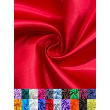 Imagem de EOVEA - Tecido de cetim brilhante da The Yard – Material de poliéster liso para costura, estofamento, forro, decoração, fantasias e artesanato DIY – 152 cm de largura, tecido leve e drapeado macio