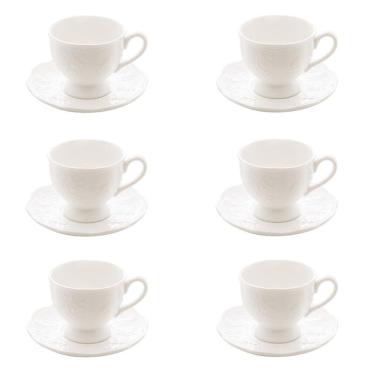Imagem de Conjunto 06 Xícaras de Cafezinho de Porcelana New Bone Butterfly Flower 100 ml Lyor