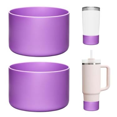 Imagem de Prurex 2 Peças De Capa Protetora Silicone Compatível Com Garrafa Hydro Flask 12-24 Oz, Inferior Garrafas E Copos 2,75-2,85", Antirriscos Resistente A Ruídos (Roxo)
